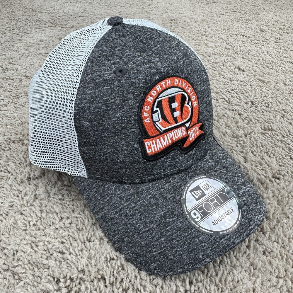 Cincinnati Bengals Hat New Era SnapBack 2022 AFC North Champs Gray/Orange Cap - Picture 2 of 8